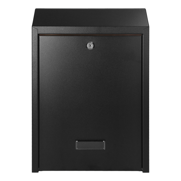 FIJI pass-through mailbox with cylinder lock, black